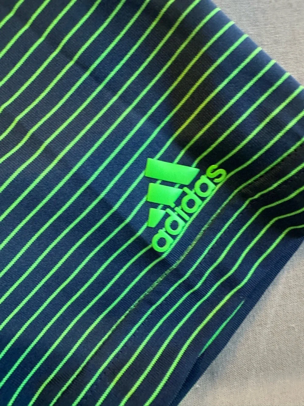 adidas Blue‎ & Green Thin-Striped Men’s Polo